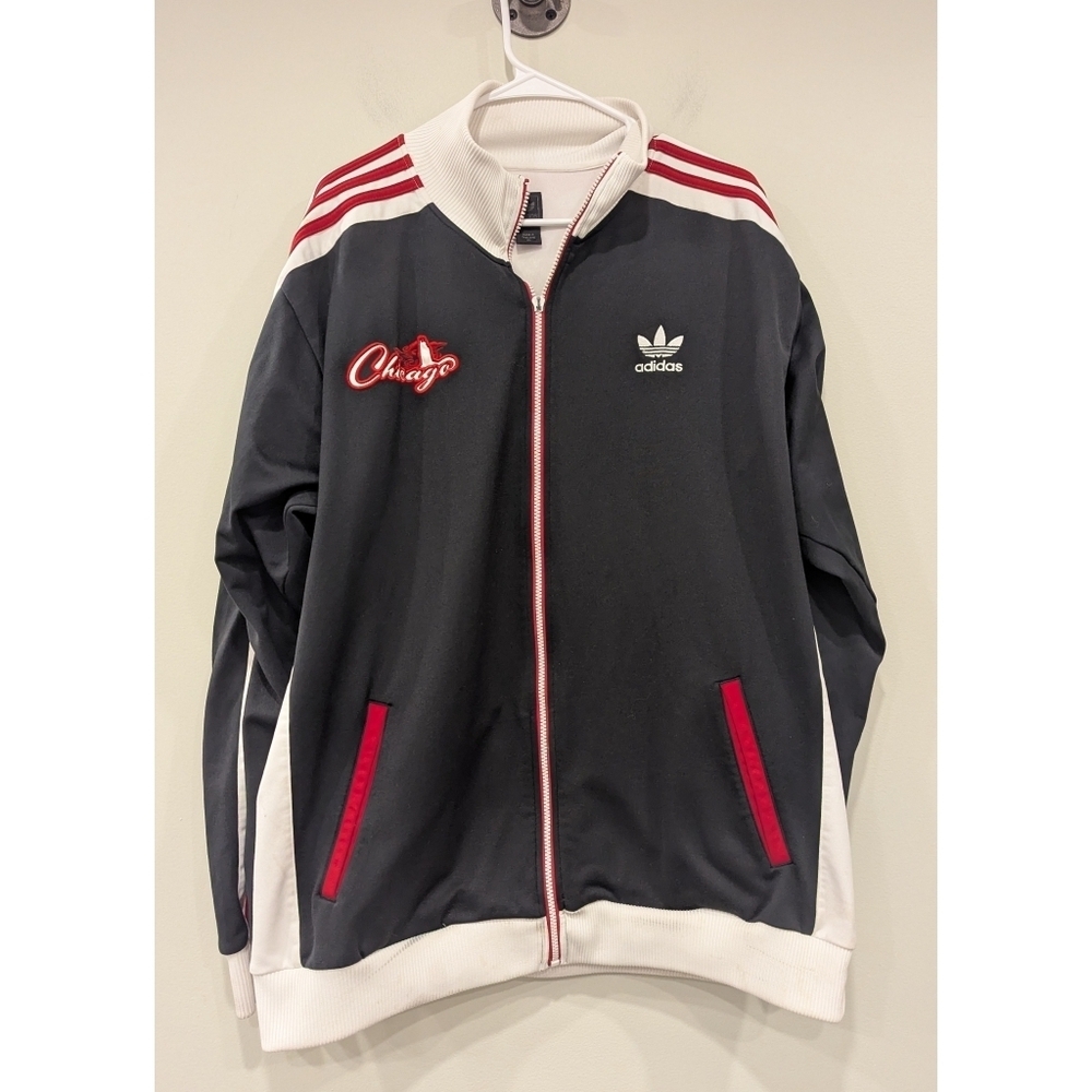 Rare Vintage Adidas Original Cities Chicago Zip Track Jacket Size XL